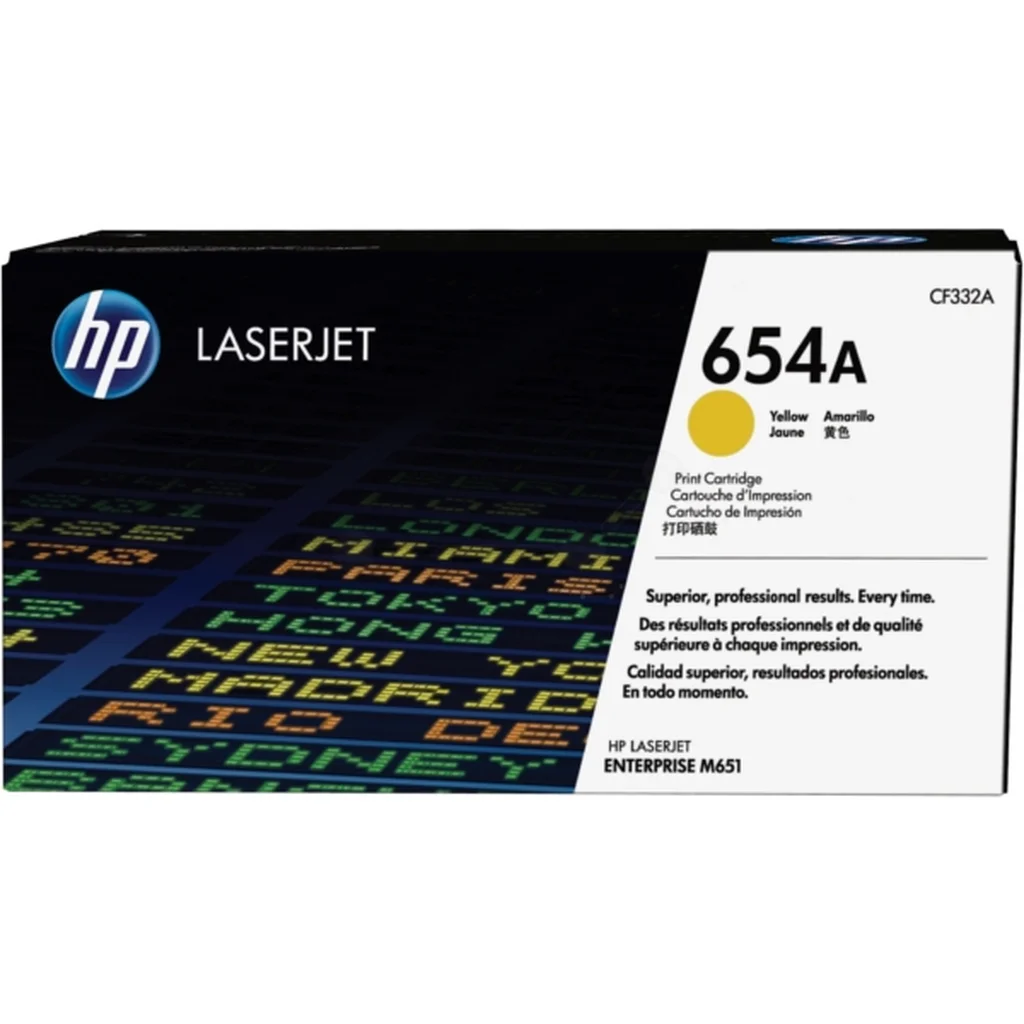 HP 654A Tonerkassett Gul