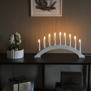 Konstsmide Konstsmide Elektrisk Julestage Hvid træ 9 lys 25,5cm 3938-210 Modsvarer: N/A