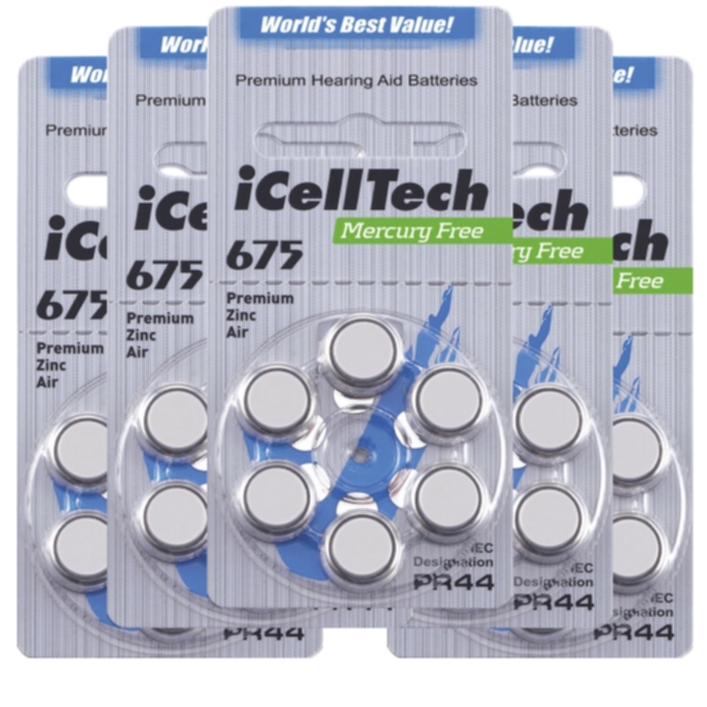 iCellTech PR44/ZA675/DA675 5-p Hörapparatsbatteri