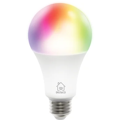 Deltaco Smart - LED light bulb - E27 - 9 W - RGB light - 2700-6500 K - white