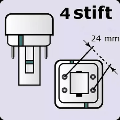 Kompaktlysrör G24q-2 230V 18W 3000K Kompaktlysrör G24q-2 230V 18W 3000K
