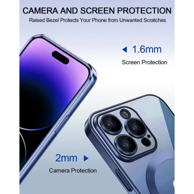 Turtos alt Kännykkäkotelot MagSafe Transparent iPhone 15 Pro, Navy Blue