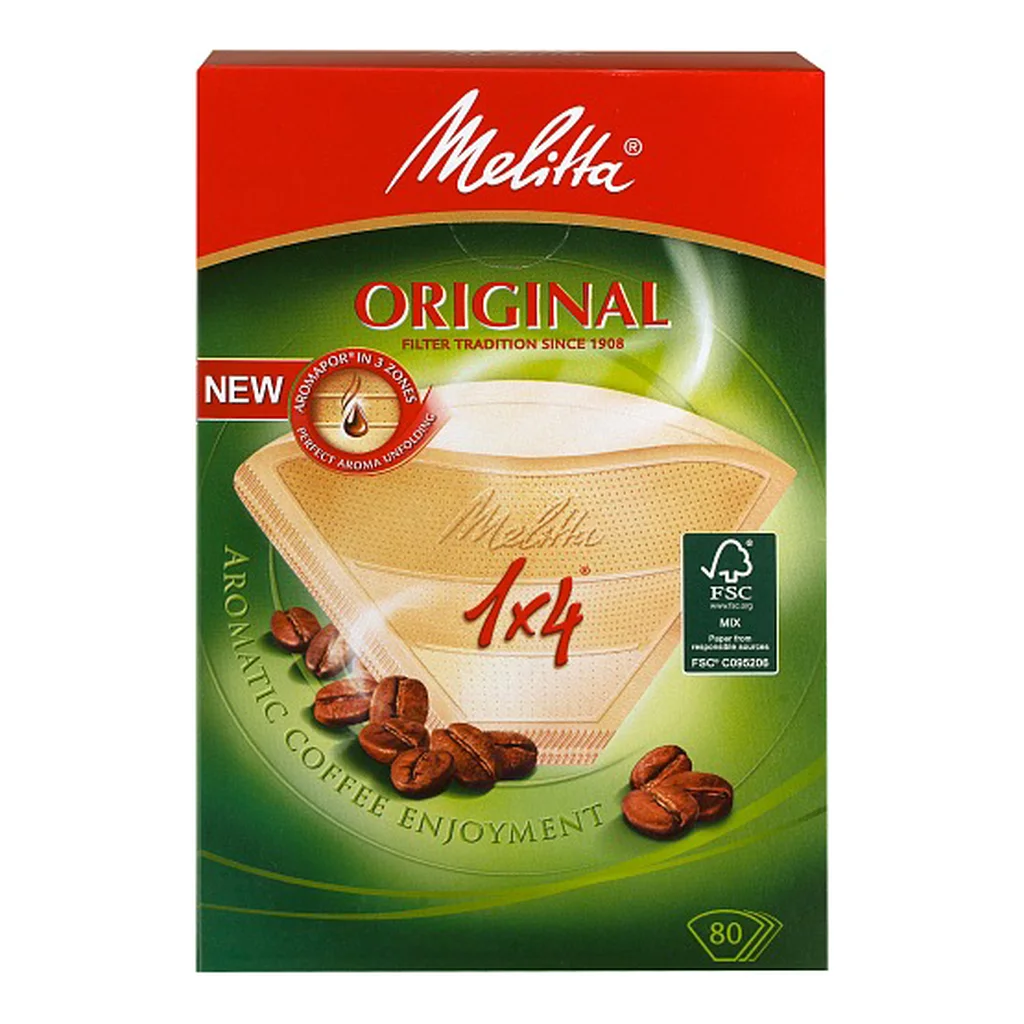 Melitta Kaffefilter 1x4 Brun 80-pack