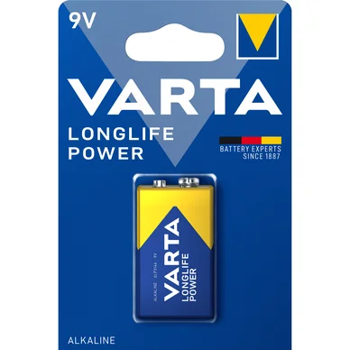 Varta Varta Longlife Power batteri - 9V, 1 pk. 4922614411 Modsvarer: N/A