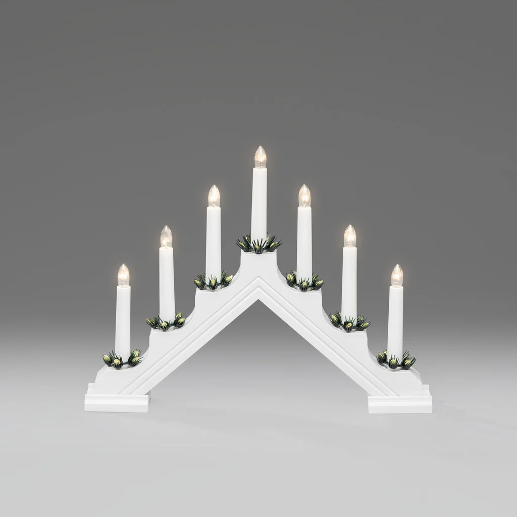Konstsmide Elljusstake Vit plast 7 ljus 28cm