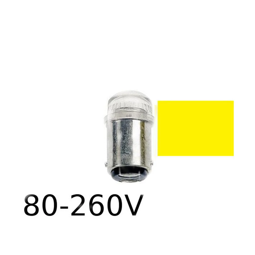 Gul LED signallampa T14x30 5lm Ba15d 0,4W 80-260V