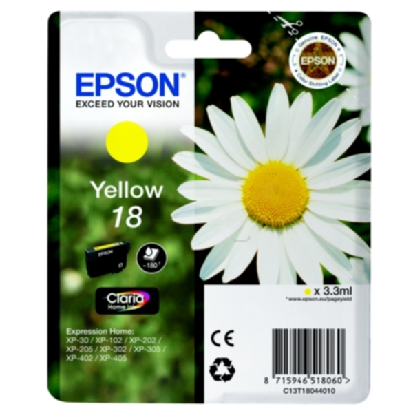 Epson Epson 18 Blekkpatron gul T1804 Tilsvarer: N/A