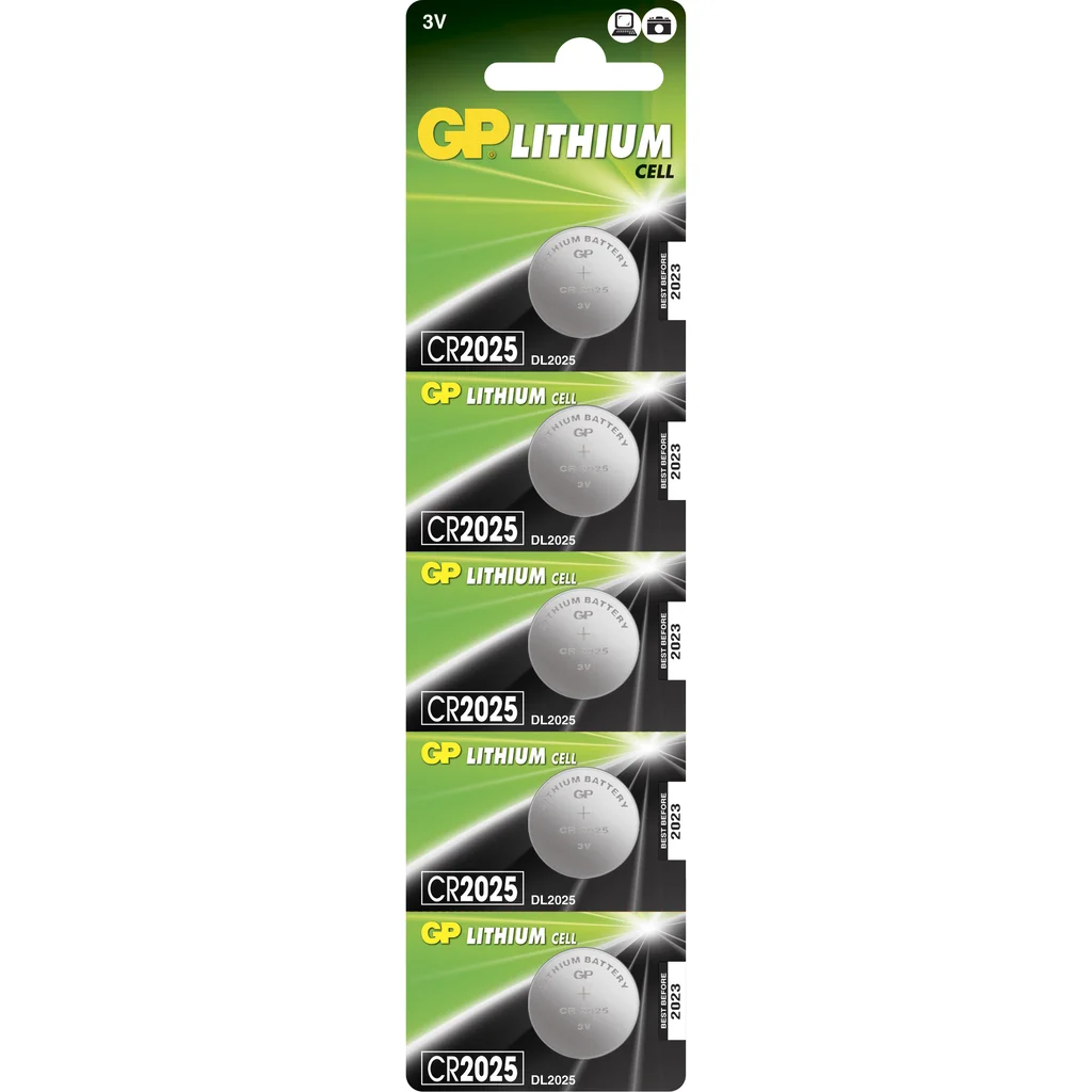 GP CR 2025, litiumbatteri 5-pack