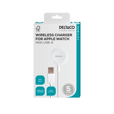 DELTACO alt Deltaco Apple Watch-laddare, USB-A, 1 m