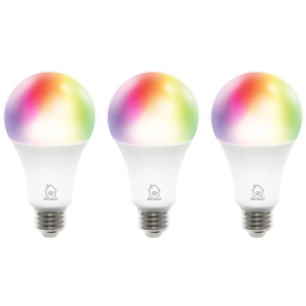 Smart Home LED-lampor, RGB, E27, A60, 3-pack
