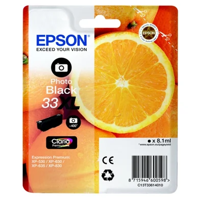 Epson Epson 33XL Blækpatron sort foto T3361 Modsvarer: N/A billede