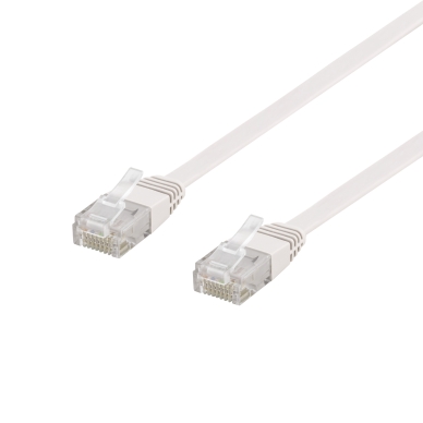 DELTACO U/UTP Cat6 laitekaapeli, litteä, 3m, 250MHz, valkoinen TP-63V-FL Vastaa: N/A