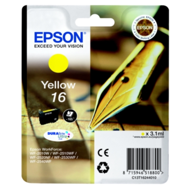 Epson Epson 16 Blekkpatron gul T1624 Tilsvarer: N/A