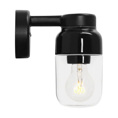 Ohm Wall Vägglampa LED E27 Svart 100/210 Klarglas IP44