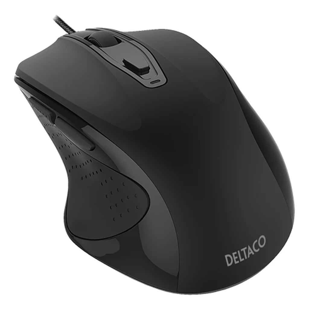 DELTACO optisk mus, 6 knappar med scroll, USB