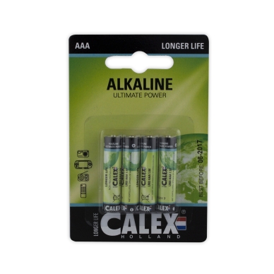 Calex alkaliska batterier LR03 / AAA 1,5V 4-pack Calex alkaliska batterier LR03 / AAA 1,5V 4-pack