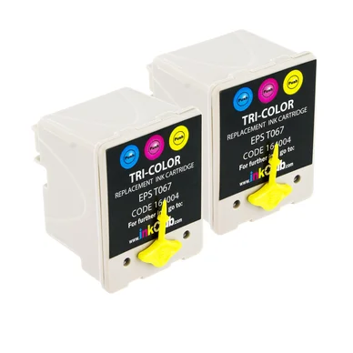 inkClub Blækpatron 3-i-én farve, 2 stk pakning, 18,6ml KED050-2 Modsvarer: T067