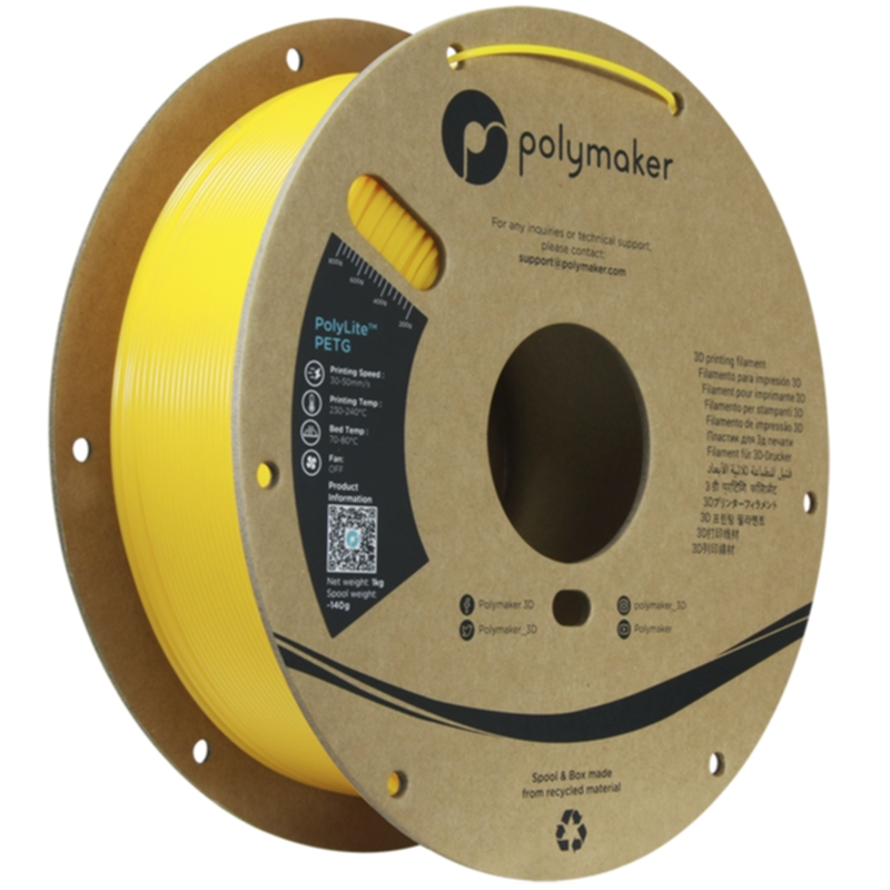 Polymaker Polymaker Polymaker Polylite PETG 1,75 mm - 1kg Gul
