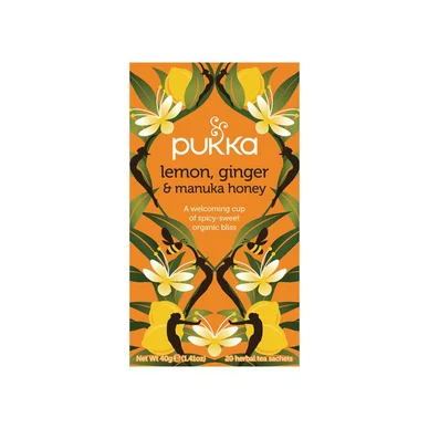 Pukka Pukka Lemon, ginger & Manuka Honey tebreve 20-pak 5060229011534 Modsvarer: N/A