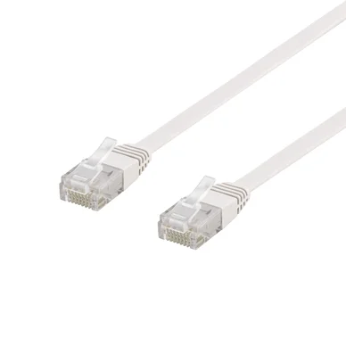 DELTACO U/UTP Cat6 Netværkskabel, fladt, 10m, 250MHz, hvid TP-610V-FL Modsvarer: N/A