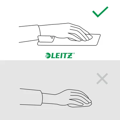 Leitz Ergo Musmatta med handledsstöd, ljusgrå