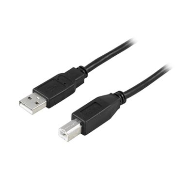 DELTACO DELTACO USB 2.0 kabel Type A han - Type B han 2m, sort 7340004621416 Modsvarer: N/A