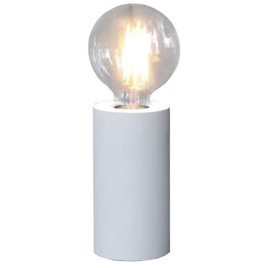 Bordlampe i træ E27 hvid 15x8cm
