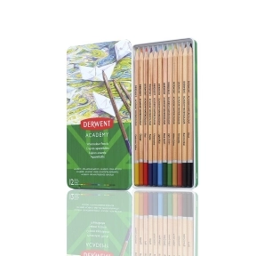 Derwent Academy Boîte de crayons aquarellables (12)