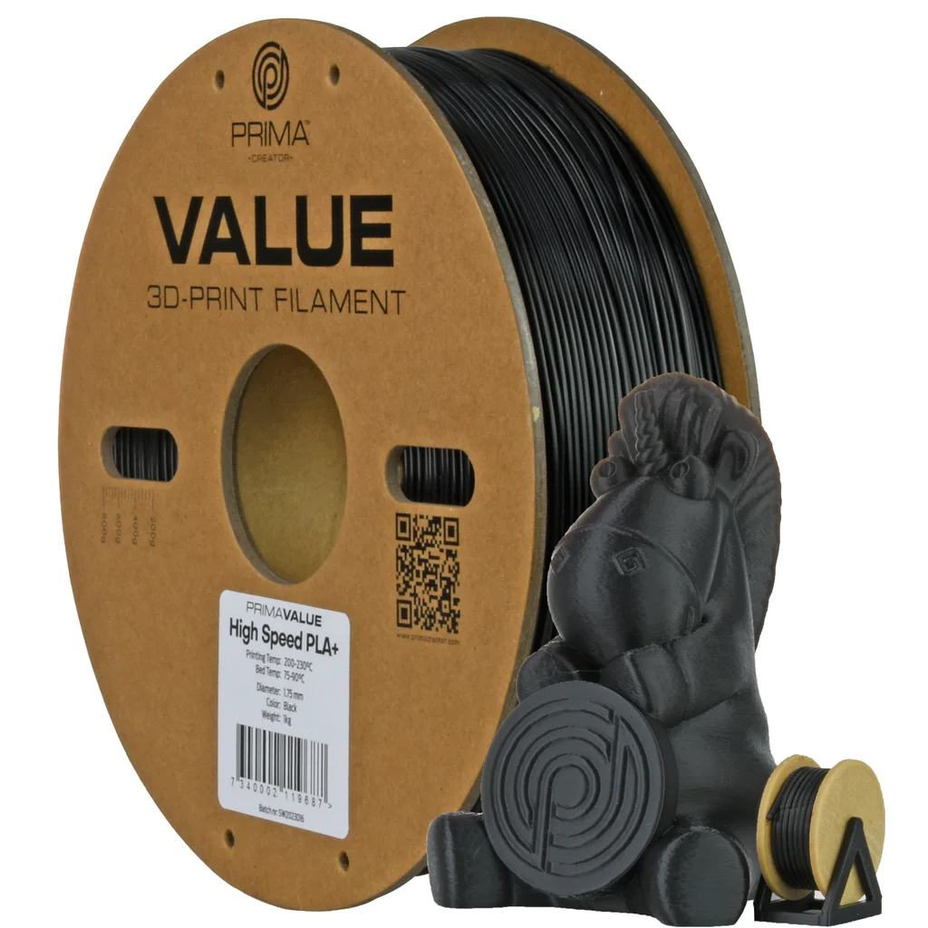 PrimaValue PLA+ High Speed - 1,75mm - 1kg - Svart