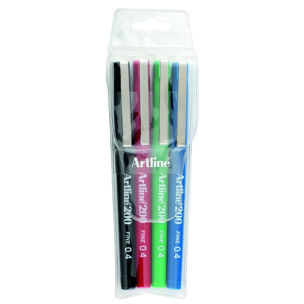 Fineliner Artline EK-200 F 0.4 set med 4 färger