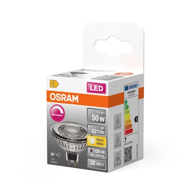OSRAM LED MR16 50 Dæmpbar 36° 6,1W 927 GU5.3 4099854456893 Modsvarer: N/A