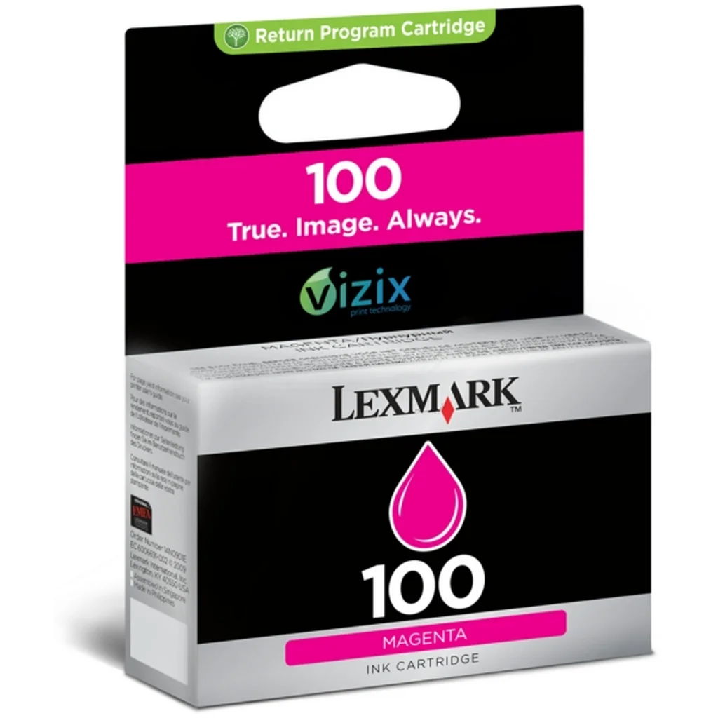 Lexmark 100 Bläckpatron magenta, 200 sidor