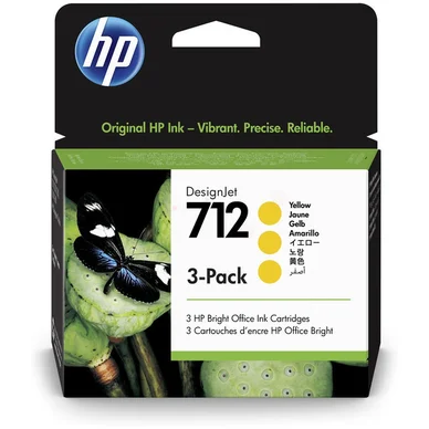 HP HP 712 Mustepatruuna Keltainen 3-pakkaus 3ED79A Vastaa: N/A