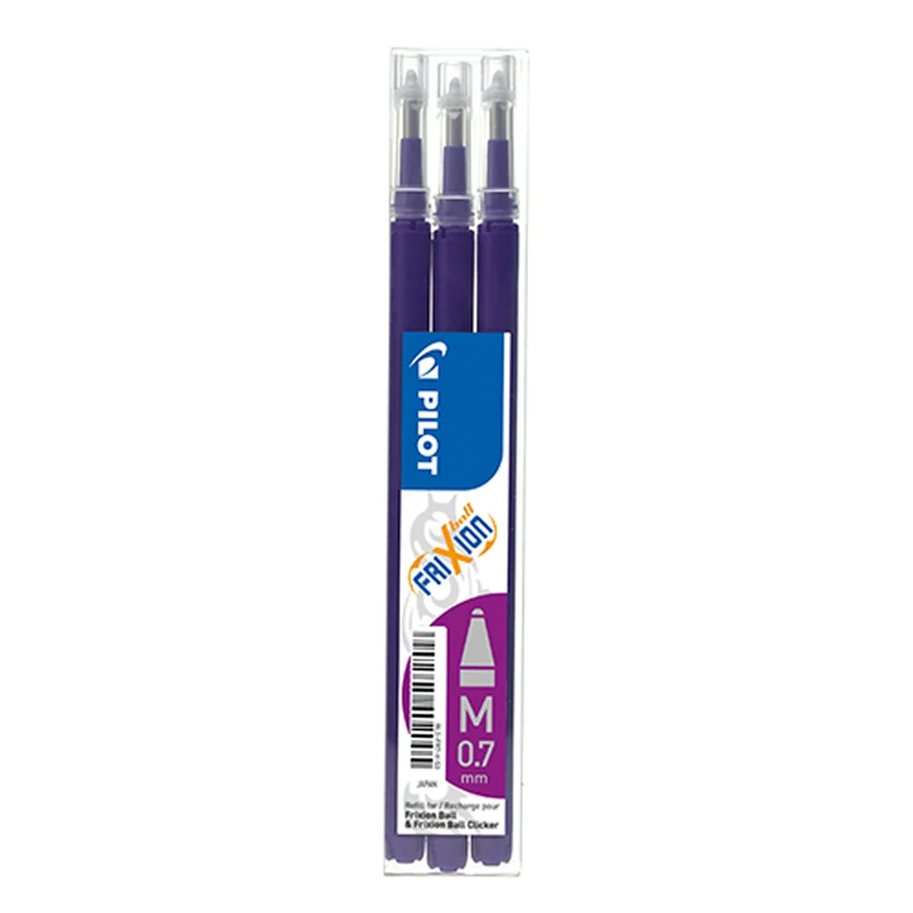 Refill 3-pack FriXion Raderbart bläck 0,7 lila