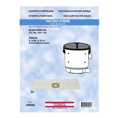Dammsugarpåsar, syntetfiber, 3st.