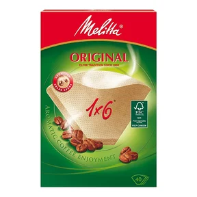 Melitta Kaffefilter 1x6 oblekt 40-p