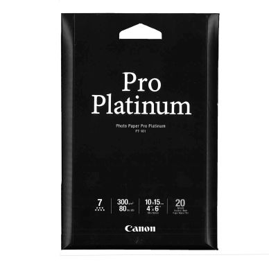 CANON alt Fotopapir Pro Platinum, 10x15 cm, 20 ark, 300g (PT-101)