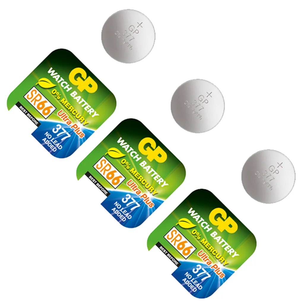Knappcellsbatteri GP 377 SC1 / SR626SW (3-pack)