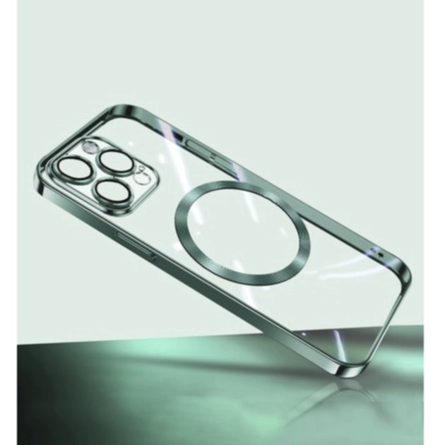 Turtos Mobildeksel MagSafe Transparent iPhone 15 Pro Max, Green