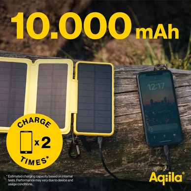 Aqiila Powerbird BS10 Solcellsdriven powerbank 10000mAh Gul