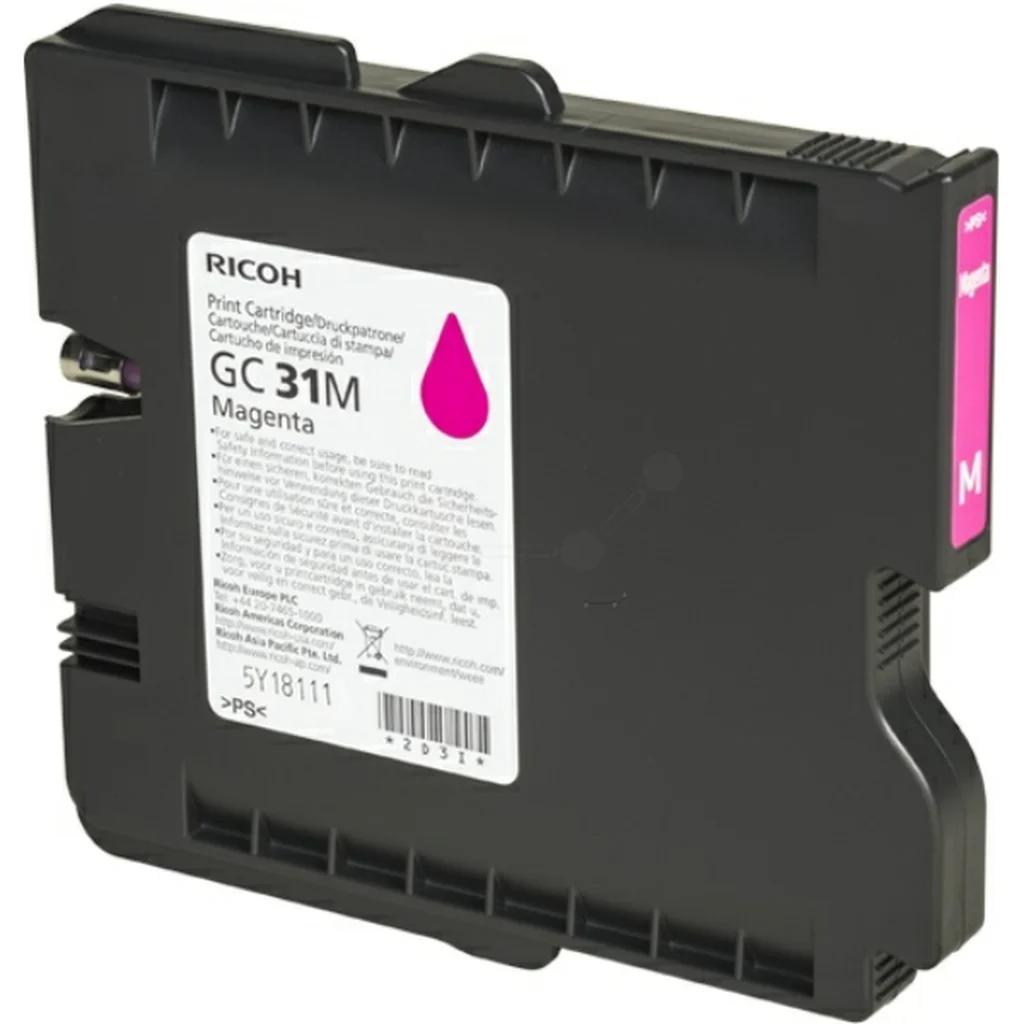 Ricoh GC31M Bläckpatron magenta, 1.560 sidor