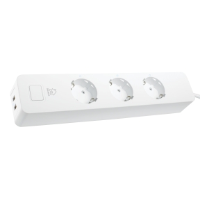 Smart Home grenstik, 3xCEE 7/3, USB-A 2A, hvid