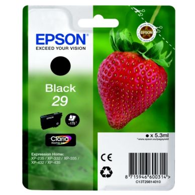 Epson Epson 29 Blækpatron sort T2981 Modsvarer: N/A