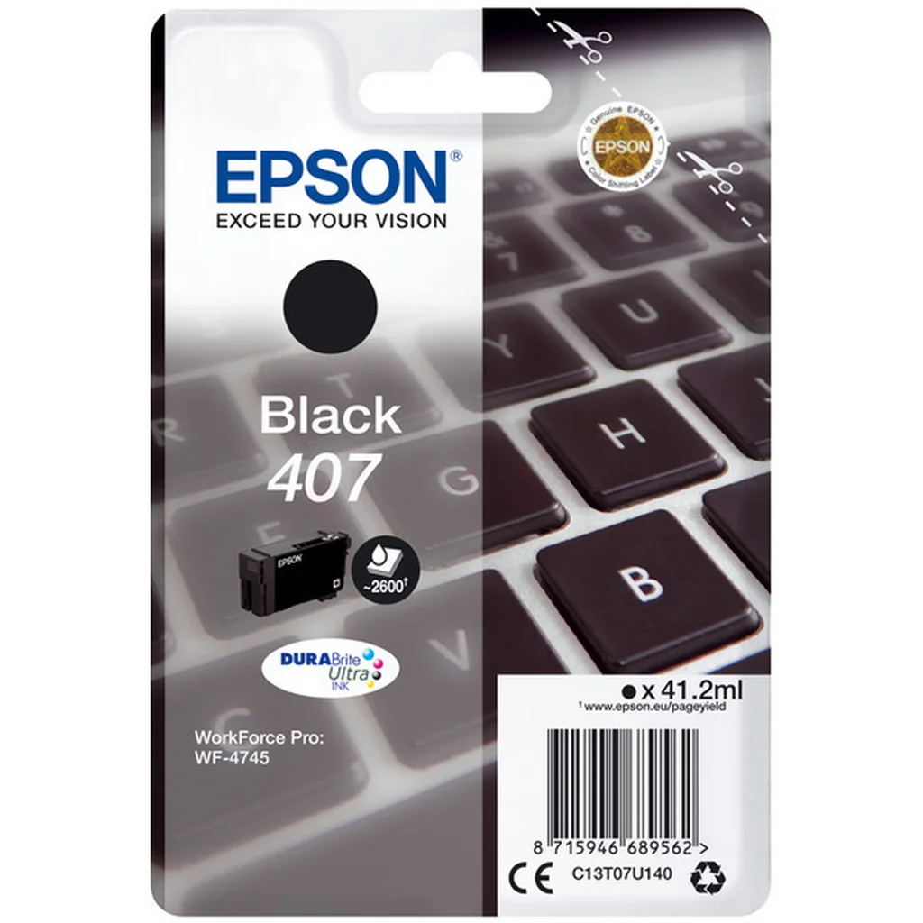 Epson 407 Bläckpatron Svart