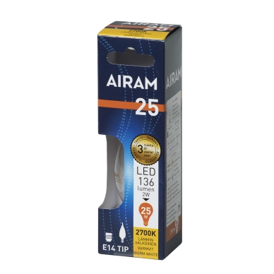 AIRAM alt Airam LED C35 TIP 2W/827 E14