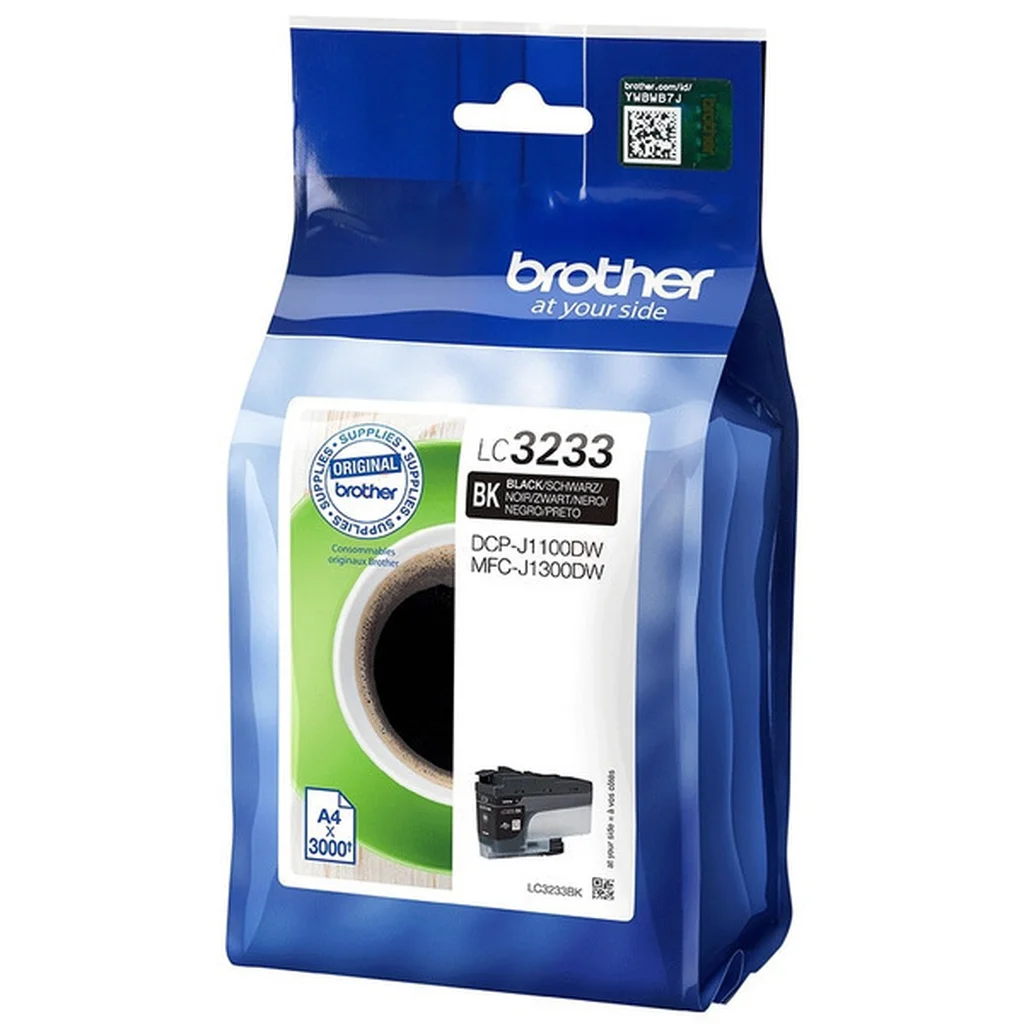 Bläckpatron svart, ersätter Brother LC3233BK