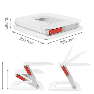 Leitz Ergo Cosy Laptopställ vinklar vit