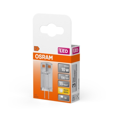 OSRAM LED Pin 10 Klar 12V 0,9W 827 G4 4058075431935 Modsvarer: N/A