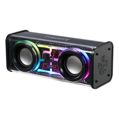 Streetz Transparent Bluetooth-högtalare med TWS och LED, 10W