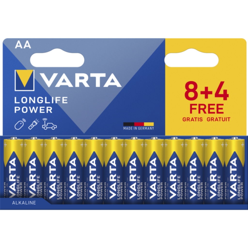 Varta Varta Longlife Power AA batteri - 12-pakning 4906121772 Tilsvarer: N/A